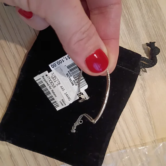 14k Solid White Gold Diamond Bar BraceletMacy's